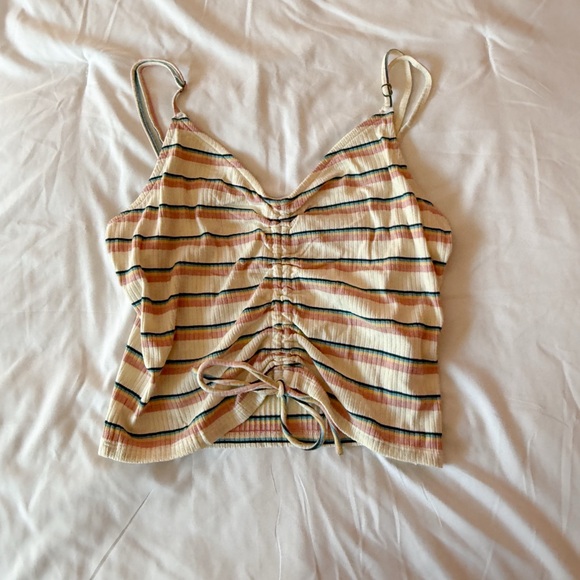 O’Neill White Striped Cinch Tank Top Size Medium - Picture 1 of 3